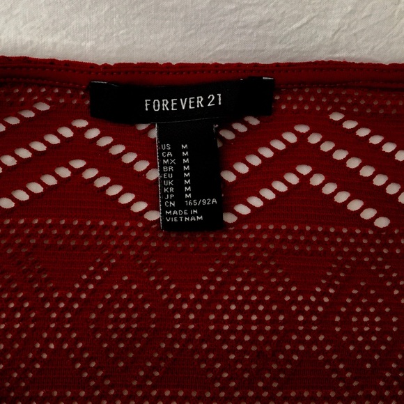 Forwver 21 Crop Maroon/Red Long Sleeve-T w/ Mesh❤️ - Picture 5 of 5